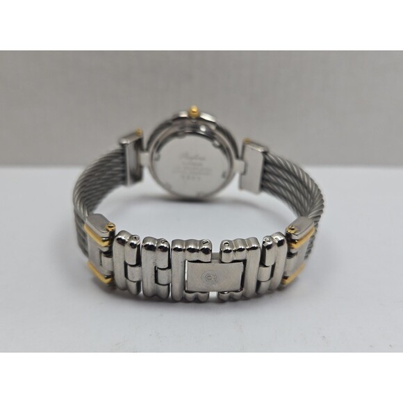 Vintage Rofina Supreme 22K Gold Plated Cable Bracelet Quartz Watch New Battery